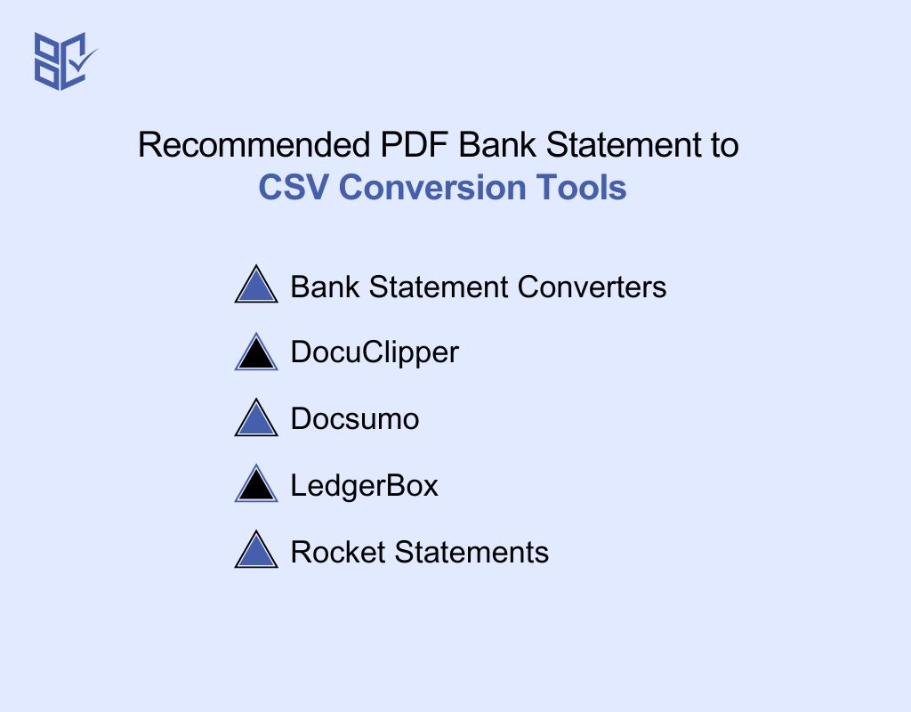 Recommended PDF Bank Statement to CSV Conversion Tools